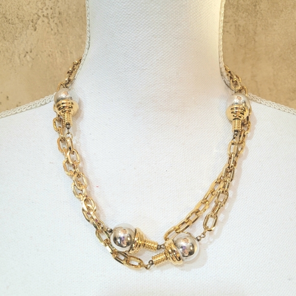 40" Goldtone Cable Link Station Necklace - Picture 8 of 8